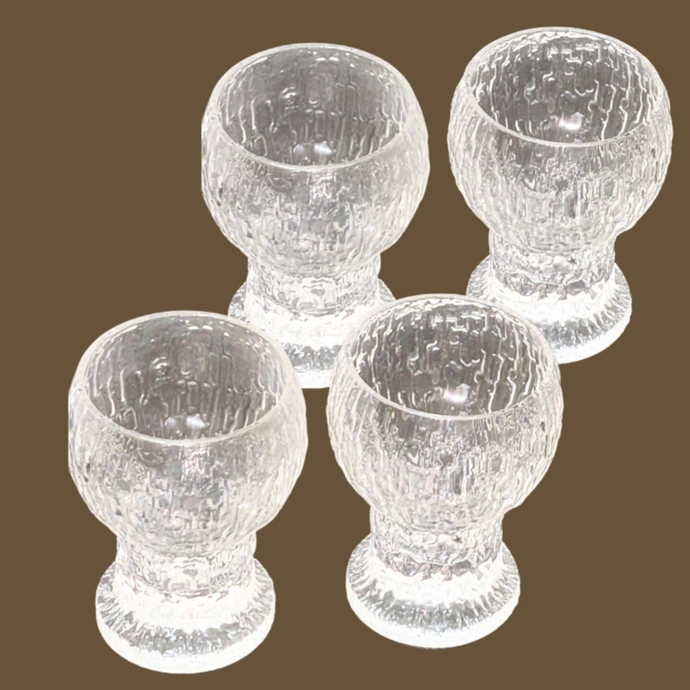 4 Littala Kekkerit Finland Set Sherry Timo Sarpaneva Danish 3" 2oz Glasses